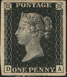 British Penny Black, May 6, 1840