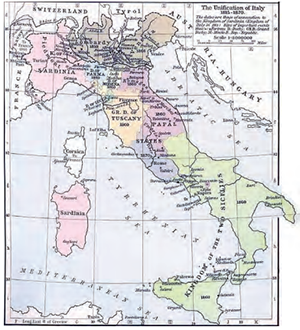 Touring a Unified Italy, Map of Italy