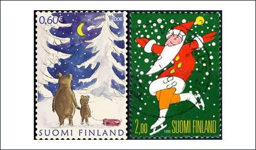 Finnish Christmas Stamps, 2008 and 1995