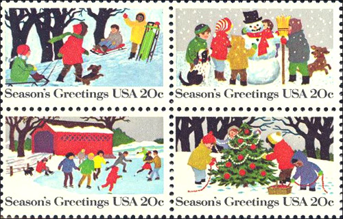 Season's Greetings USA 20 Cent Stamp