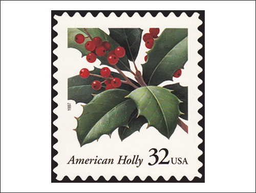 USA American Holly Christmas Stamp, 1997