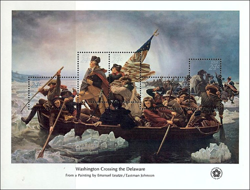 USA 24 Cent Bicentennial Stamps, Washington Crossing the Delaware