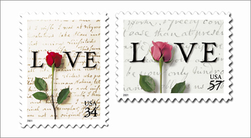 Love Rose Stamps - USA