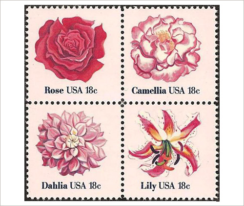 18 Cent Flower Stamps - USA