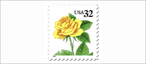 Yellow Rose Stamp - USA