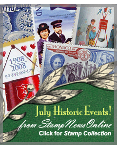 Famous July Events on Stamps