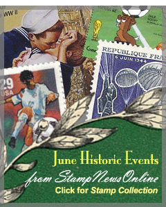 Famous June Events on Stamps